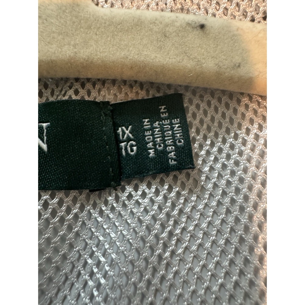 Lauren Ralph Lauren Metallic Silver Hooded Jacket Full Zip Windbreaker Sz 1X - Picture 4 of 12